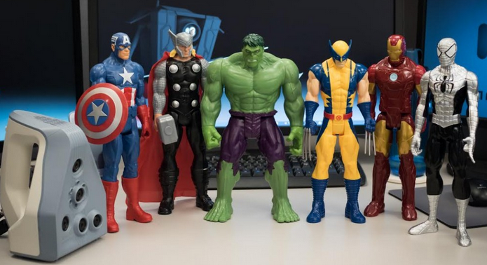 3D printed super hero figures