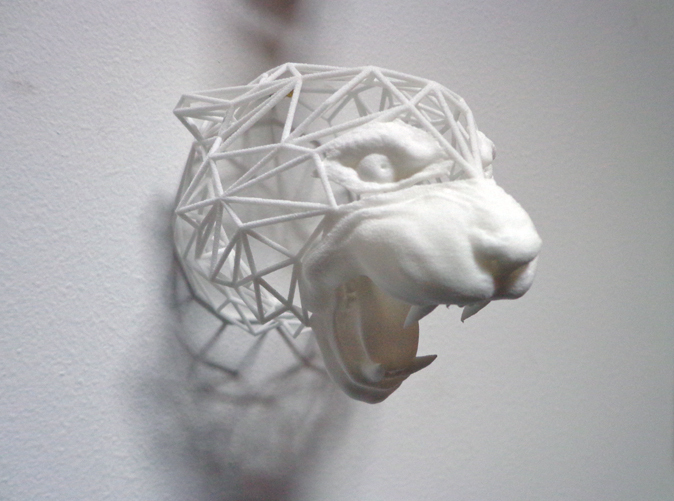 3D printed roaring lion head