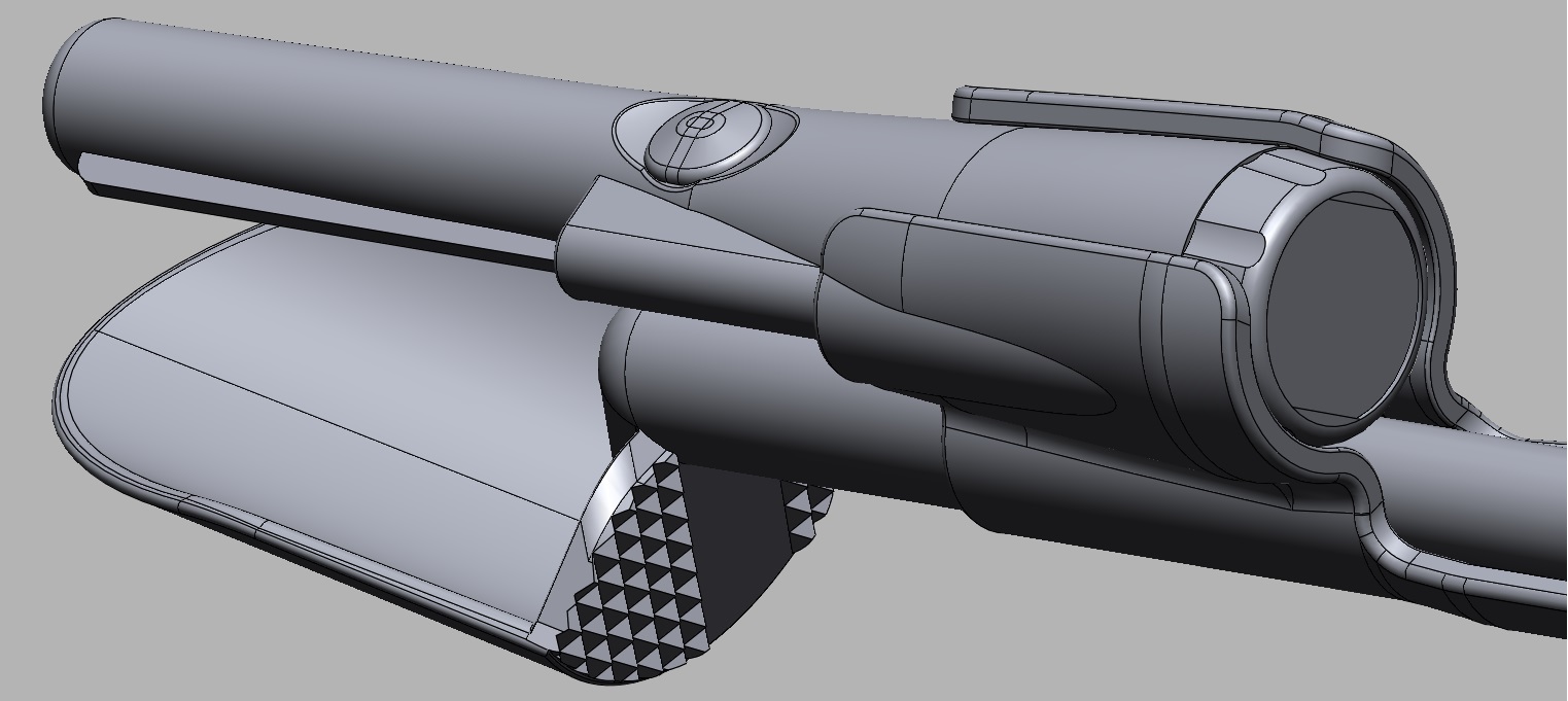 3D CAD model of re-engineered metal detector shovel